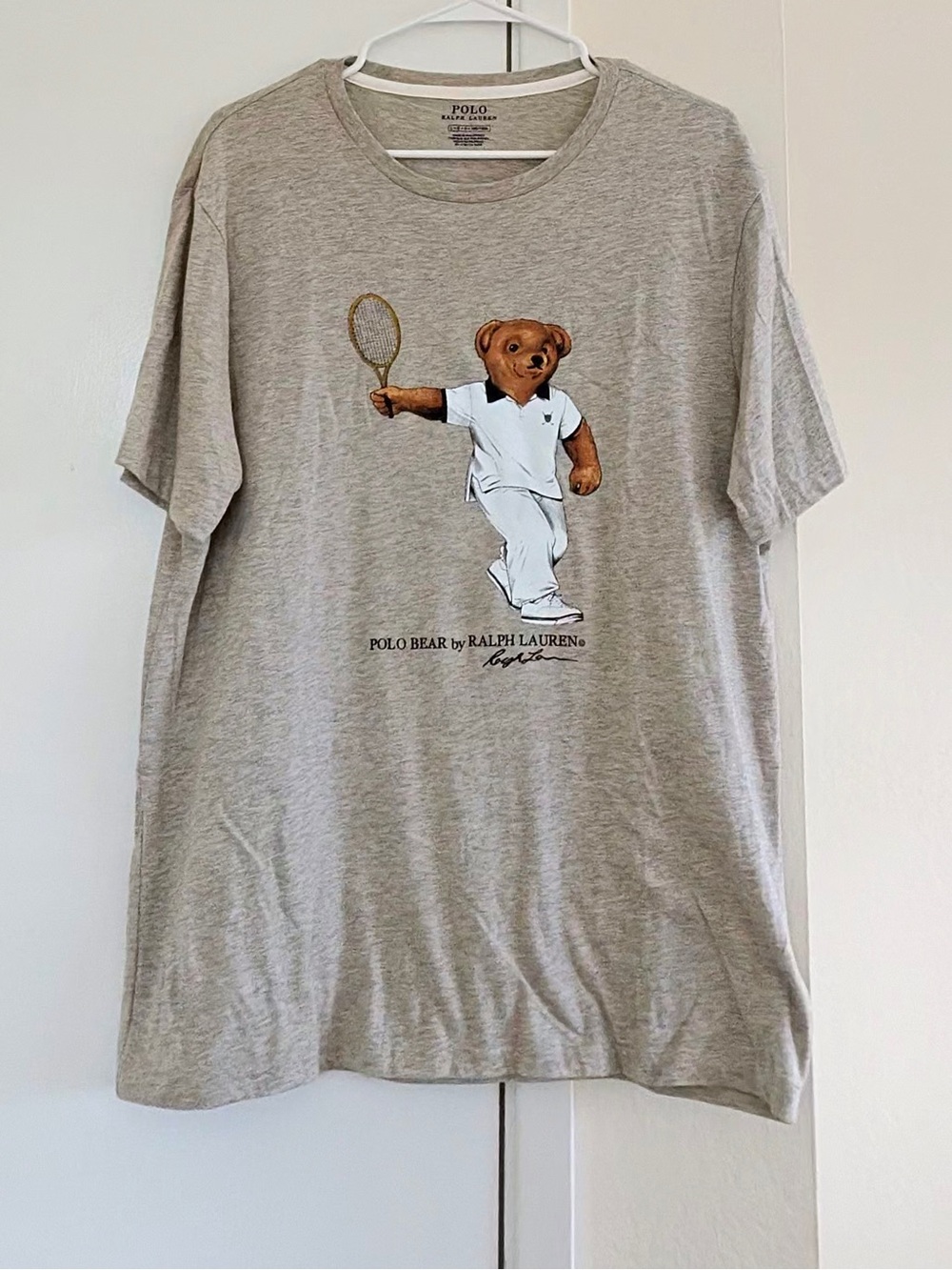 Polo by Ralph Lauren Heather Beige Tennis Bear Graphic Tee